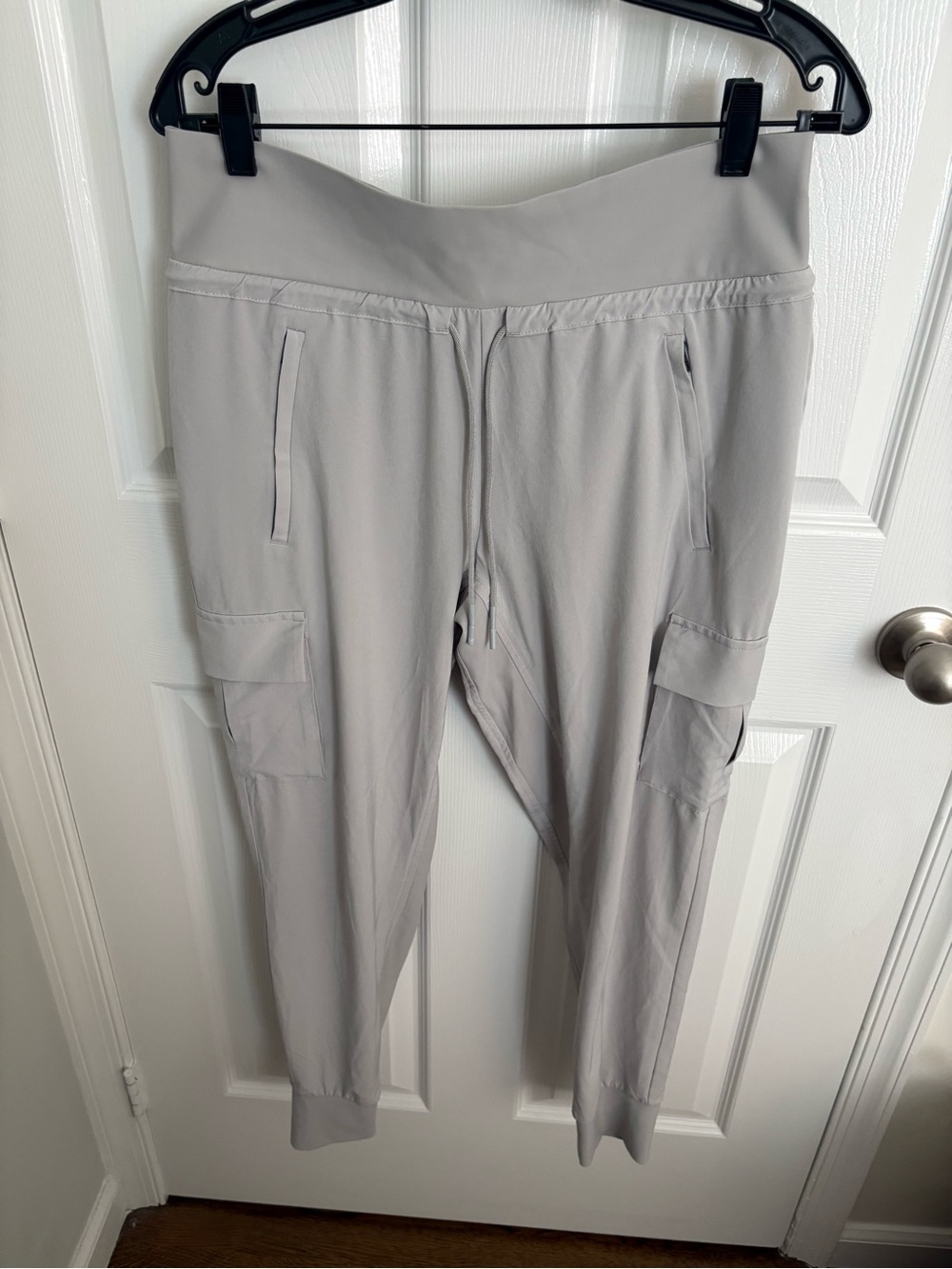 Athleta Light Gray Cargo Track Joggers